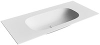 STOR Small Talc solid surface inbouw wastafel 101cm. Positie wasbak Midden.