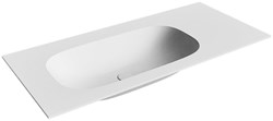 STOR Small Talc solid surface inbouw wastafel 101cm. Positie wasbak Links.