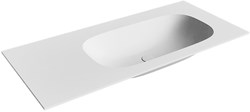 STOR Small Talc solid surface inbouw wastafel 100cm. Positie wasbak Rechts.