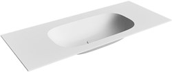 STOR Small Talc solid surface inbouw wastafel 111cm. Positie wasbak Midden.