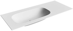 STOR Small Talc solid surface inbouw wastafel 110cm. Positie wasbak Links.