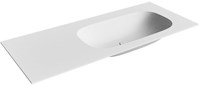 STOR Small Talc solid surface inbouw wastafel 110cm. Positie wasbak Rechts.
