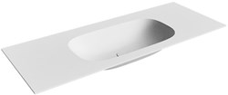 STOR Small Talc solid surface inbouw wastafel 120cm. Positie wasbak Midden.