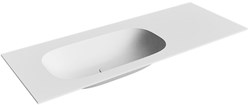 STOR Small Talc solid surface inbouw wastafel 121cm. Positie wasbak Links.