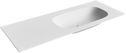 STOR Small Talc solid surface inbouw wastafel 120cm. Positie wasbak Rechts.