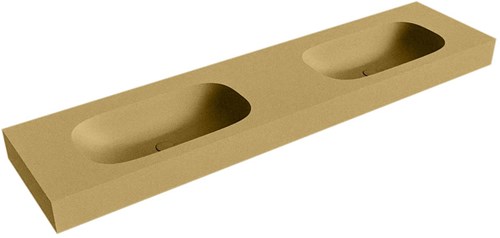 STOR SMALL Oro vrijhangende wastafel 190cm. Positie wasbak Dubbel rand 12cm. 