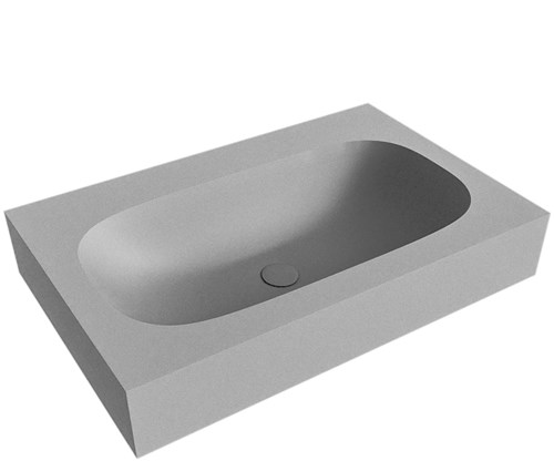 STOR SMALL Plata vrijhangende wastafel 70cm. Positie wasbak Midden rand 12cm. 