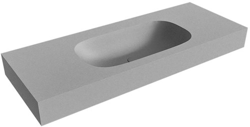 STOR SMALL Plata vrijhangende wastafel 121cm. Positie wasbak Midden rand 12cm. 