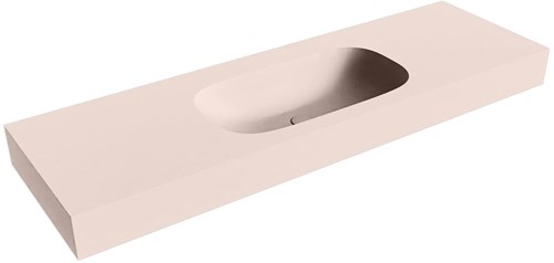 STOR SMALL Rosee vrijhangende wastafel 151cm. Positie wasbak Midden rand 12cm. 