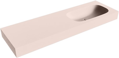 STOR SMALL Rosee vrijhangende wastafel 150cm. Positie wasbak Rechts rand 12cm. 