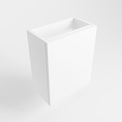 FOWY meuble lave-main sans lavabo 40cm 1 porte couleur Talc.