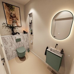 TURE-DLUX 40cm toiletmeubel Army. EDEN wastafel Glace positie midden. Zonder kraangat.