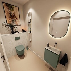 TURE-DLUX 40cm mueble fondo reducido Army. EDEN lavabo posición Derecho Ostra. sin orificio.