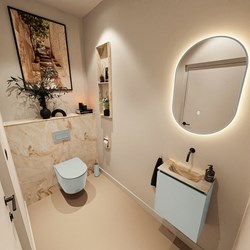 TURE-DLUX 40cm toiletmeubel Greey. EDEN wastafel Frappe positie midden. Zonder kraangat.