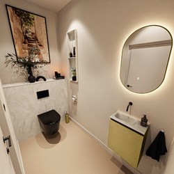 TURE-DLUX 40cm toiletmeubel Oro. EDEN wastafel Ostra positie links. Zonder kraangat.