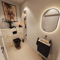 TURE-DLUX 40cm toiletmeubel Urban. EDEN wastafel Frappe positie midden. Zonder kraangat.