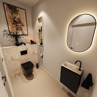 TURE-DLUX 40cm meuble lave-main Urban. Lavabo EDEN Frappe position Gauche 1 trou pour robinetter.