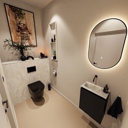 TURE-DLUX 40cm toiletmeubel Urban. EDEN wastafel Ostra positie links. Zonder kraangat.