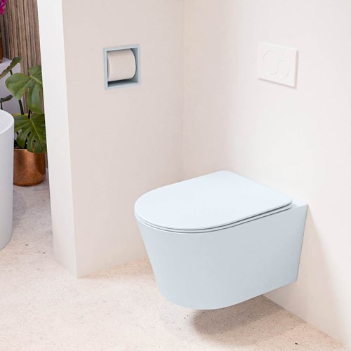 LAVIE hangend toilet single fire rimless diepspoel Clay. Toiletzitting met quick-release & softclose Clay.