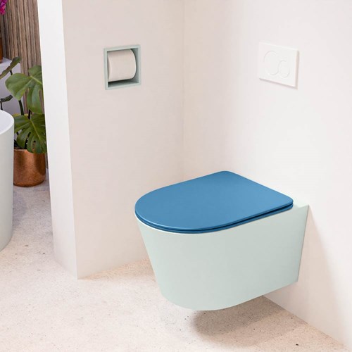 LAVIE hangend toilet single fire rimless diepspoel Greey. Toiletzitting met quick-release & softclose Jeans.