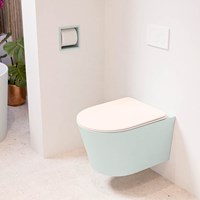 LAVIE WC suspendu single fire sans bride chasse d eau profonde Greey. Abattant declipsable avec fermeture douce Rosee