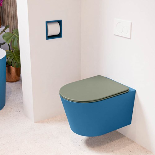 LAVIE hangend toilet single fire rimless diepspoel Jeans. Toiletzitting met quick-release & softclose Army.