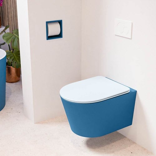 LAVIE hangend toilet single fire rimless diepspoel Jeans. Toiletzitting met quick-release & softclose Clay.