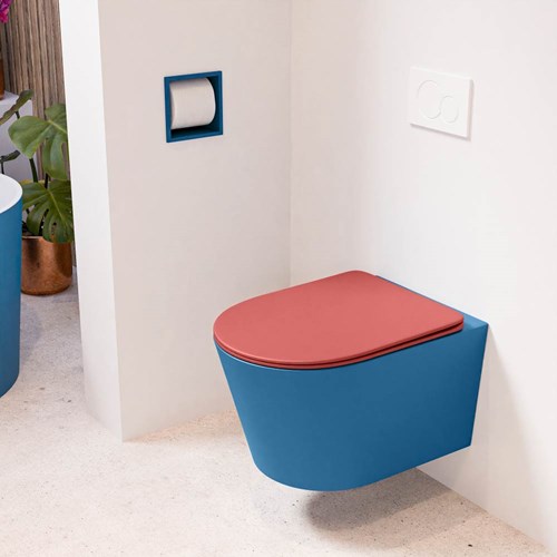 LAVIE hangend toilet single fire rimless diepspoel Jeans. Toiletzitting met quick-release & softclose Fire.