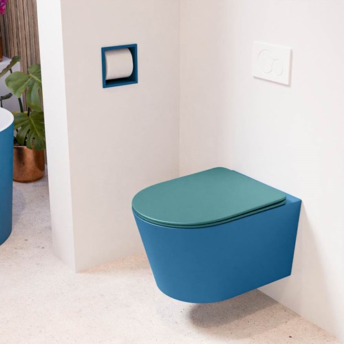 LAVIE hangend toilet single fire rimless diepspoel Jeans. Toiletzitting met quick-release & softclose Smag.