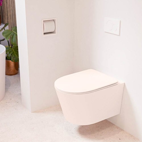 LAVIE hangend toilet single fire rimless diepspoel Rosee. Toiletzitting met quick-release & softclose Rosee.