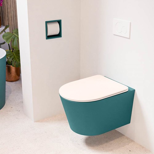 LAVIE hangend toilet single fire rimless diepspoel Smag. Toiletzitting met quick-release & softclose Rosee.