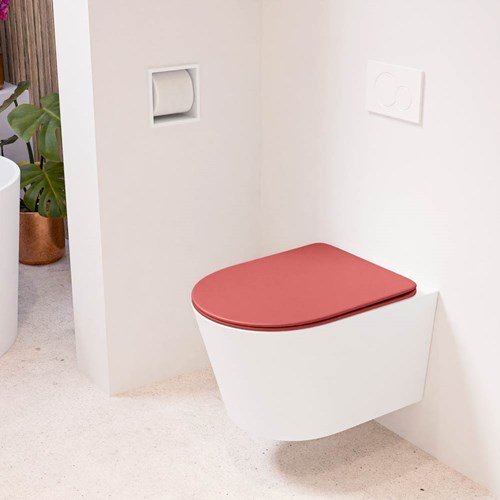 LAVIE hangend toilet single fire rimless diepspoel Talc. Toiletzitting met quick-release & softclose Fire.