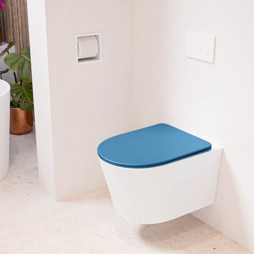 LAVIE hangend toilet single fire rimless diepspoel Talc. Toiletzitting met quick-release & softclose Jeans.