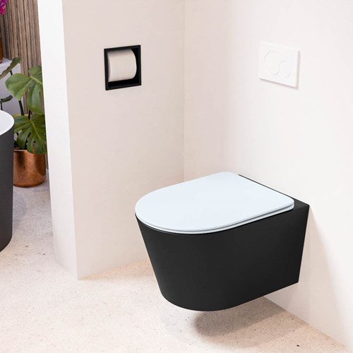 LAVIE hangend toilet single fire rimless diepspoel Urban. Toiletzitting met quick-release & softclose Clay.