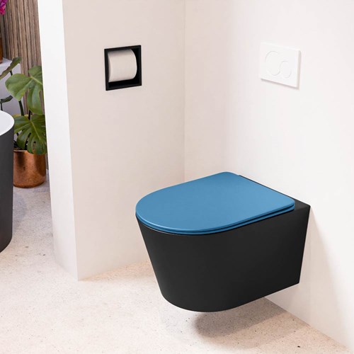 LAVIE hangend toilet single fire rimless diepspoel Urban. Toiletzitting met quick-release & softclose Jeans.