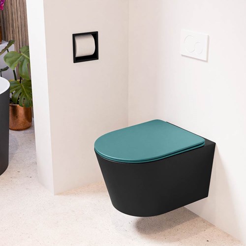 LAVIE hangend toilet single fire rimless diepspoel Urban. Toiletzitting met quick-release & softclose Smag.