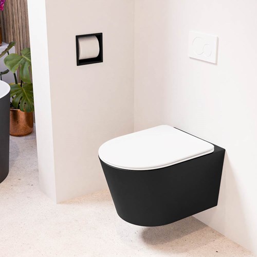 LAVIE hangend toilet single fire rimless diepspoel Urban. Toiletzitting met quick-release & softclose Talc.