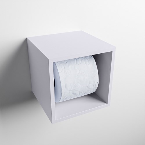 Easy Toiletrolhouder CUBE 160 solid surface 16x16cm kleur Cale. Geschikt voor op en inbouw.
