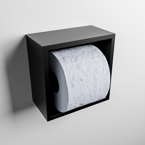 Easy Toiletrolhouder CUBE 160 solid surface 16x8,6cm kleur Urban. Geschikt voor op en inbouw.