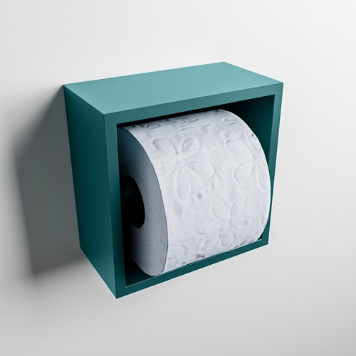 Easy Toiletrolhouder CUBE 160 solid surface 16x8,6cm kleur Smag. Geschikt voor op en inbouw.