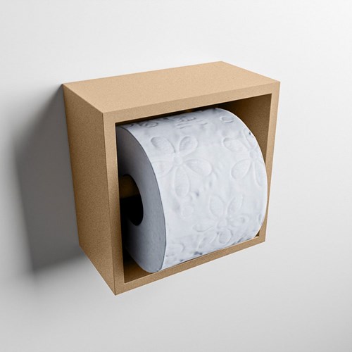 Easy Toiletrolhouder CUBE 160 solid surface 16x8,6cm kleur Oro. Geschikt voor op en inbouw.