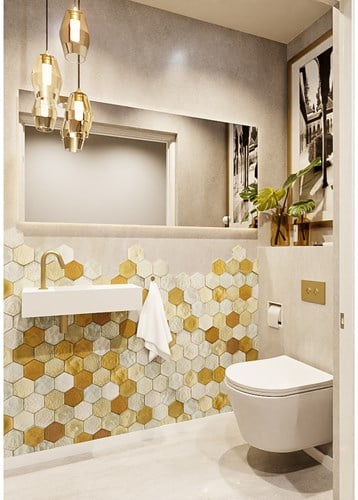 TYNE 60cm fontein solid surface kleur Talc. Positie wastafel links met kraangat