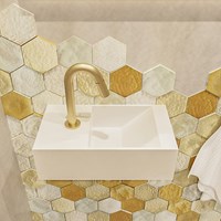TYNE 40cm fontein solid surface kleur Talc. Positie wastafel rechts met kraangat-3