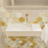 TYNE 60cm lavamani sospeso solid surface Talc. Posizione lavandino Destra senza foro per il rubinetto.-3