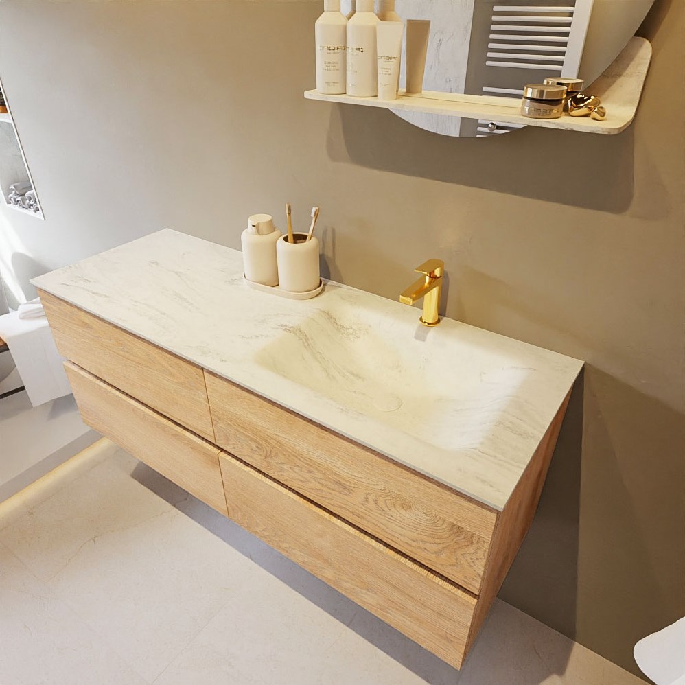 Badmeubel Bellanti Secca / Esta eiken natuur 80x36cm enkel - Q1 Sanitair