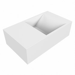 TYNE Talc Wall-Hung Basin solid surface 40cm. Position basin Left.