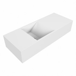 TYNE 60cm fontein solid surface kleur Talc. Positie wastafel links.