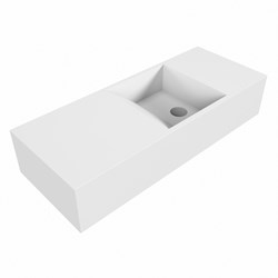 TYNE 60cm fontein solid surface kleur Talc. Positie wastafel rechts.