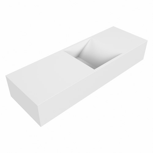 TYNE 70cm handwaschbecken freihängend solid surface (mineralwerkstoff) farbe Talc. Waschbeckenposition Mittig.