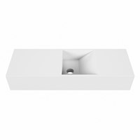 TYNE 70cm handwaschbecken freihängend solid surface (mineralwerkstoff) farbe Talc. Waschbeckenposition Mittig.-2